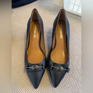 Black Leather Coach Pumps size 7